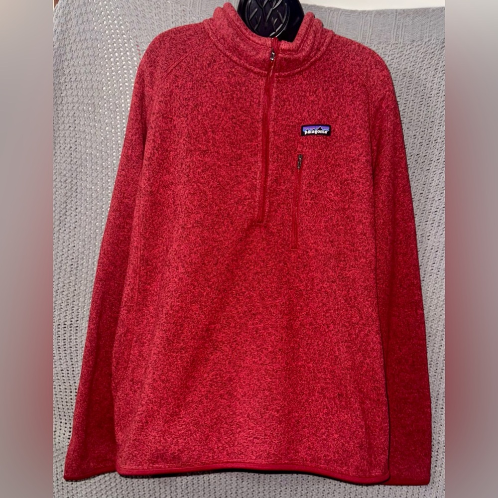 Patagonia Mens Large Better Sweater 1/4 Zip Pullover Jacket Knit Fleece Molten